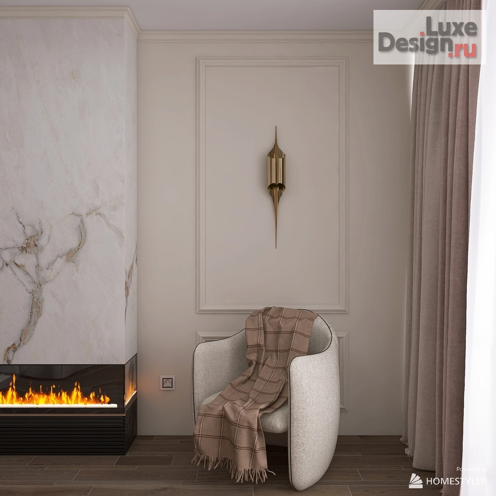 Дизайн интерьера трехкомнатной квартиры "Кухня-гостиная" (фото 5)