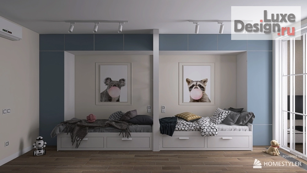 Дизайн интерьера трехкомнатной квартиры "Детская комната" (фото 1)