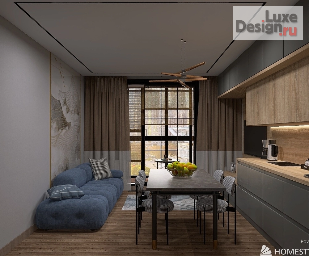 Дизайн интерьера двухкомнатной квартиры "Кухня-гостиная" (фото 1)