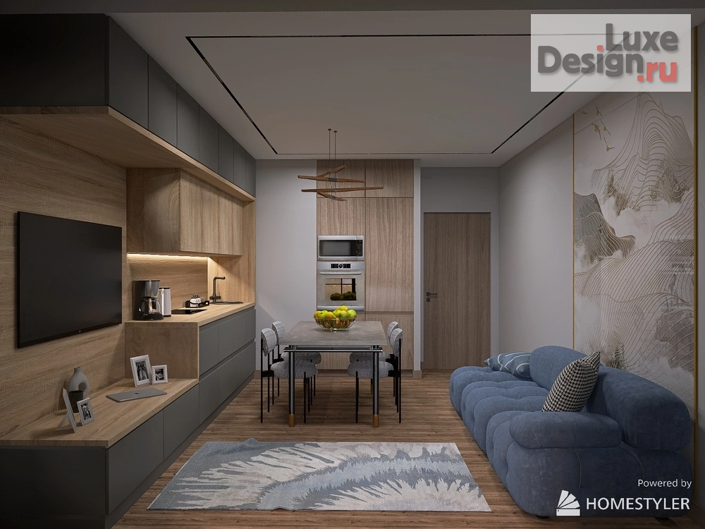 Дизайн интерьера двухкомнатной квартиры "Кухня-гостиная" (фото 6)