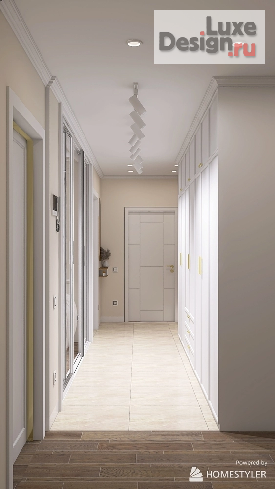 Дизайн интерьера трехкомнатной квартиры "Прихожая" (фото 2)