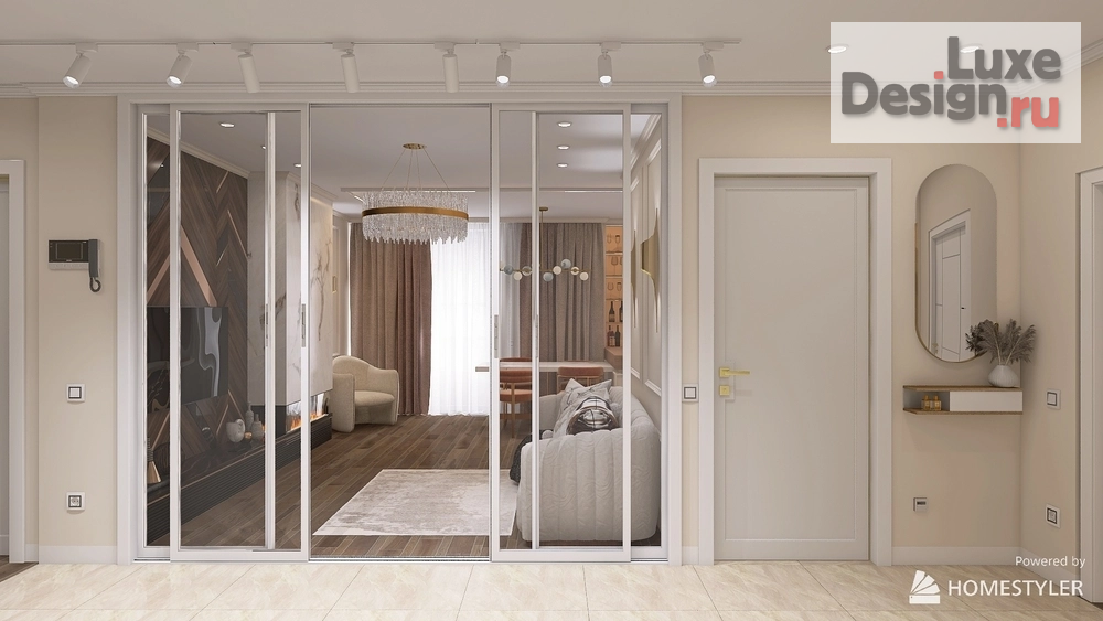 Дизайн интерьера трехкомнатной квартиры "Прихожая" (фото 3)