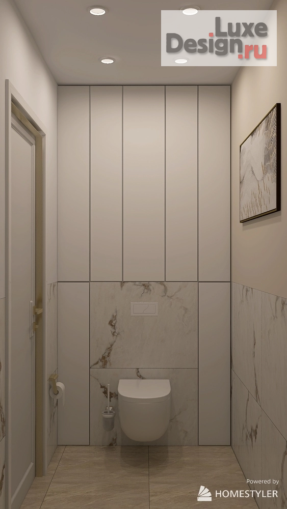 Дизайн интерьера трехкомнатной квартиры "Ванная и санузел" (фото 4)