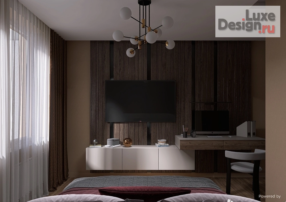 Дизайн интерьера двухкомнатной квартиры "Спальня с гардеробной" (фото 5)