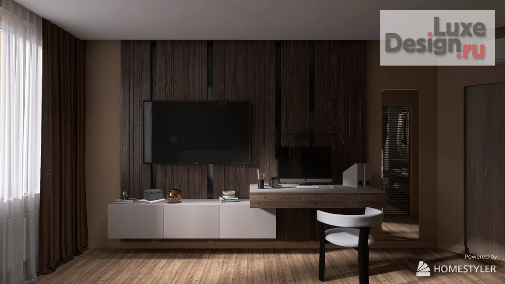 Дизайн интерьера двухкомнатной квартиры "Спальня с гардеробной" (фото 6)