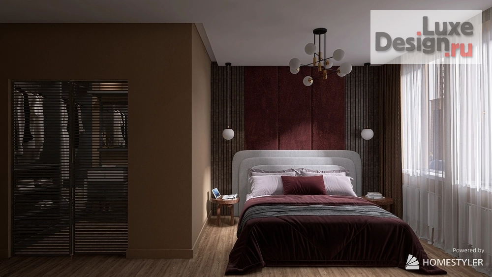 Дизайн интерьера двухкомнатной квартиры "Спальня с гардеробной" (фото 2)