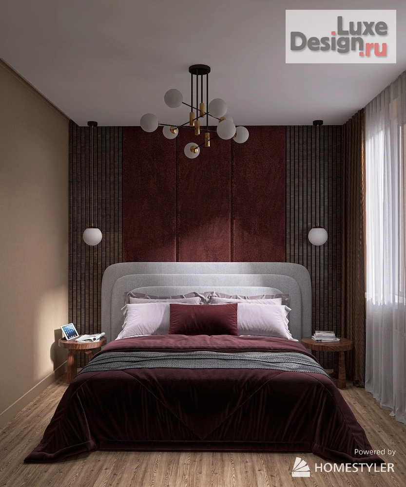 Дизайн интерьера двухкомнатной квартиры "Спальня с гардеробной" (фото 3)