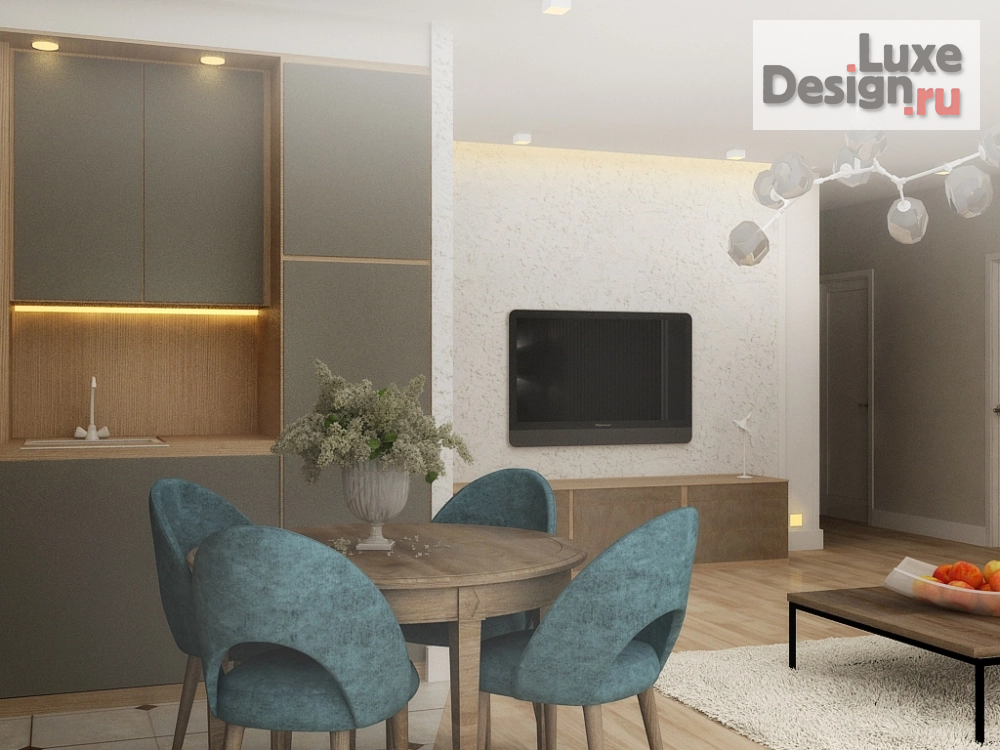 Дизайн интерьера трехкомнатной квартиры "Гостиная Ульяновск" (фото 3)