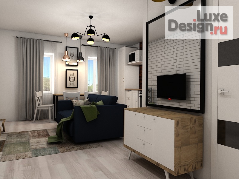 Дизайн интерьера квартиры студии "Скандинавия " (фото 3)