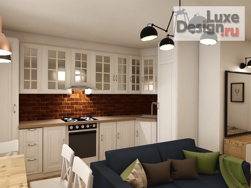 Дизайн интерьера квартиры студии "Скандинавия " (фото 1)