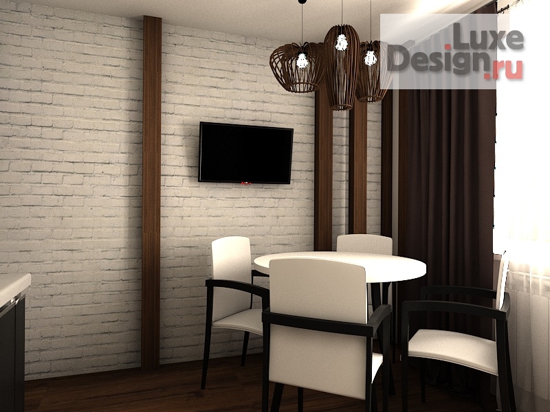 Дизайн интерьера трехкомнатной квартиры "Кухня на Заречной" (фото 4)