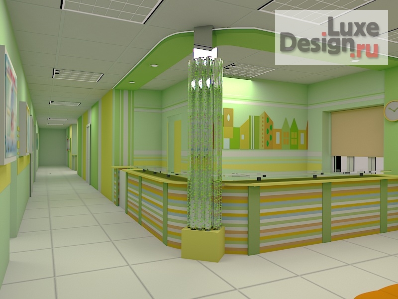 Дизайн интерьера лечебного учреждения "Детская поликлиника" (фото 11)