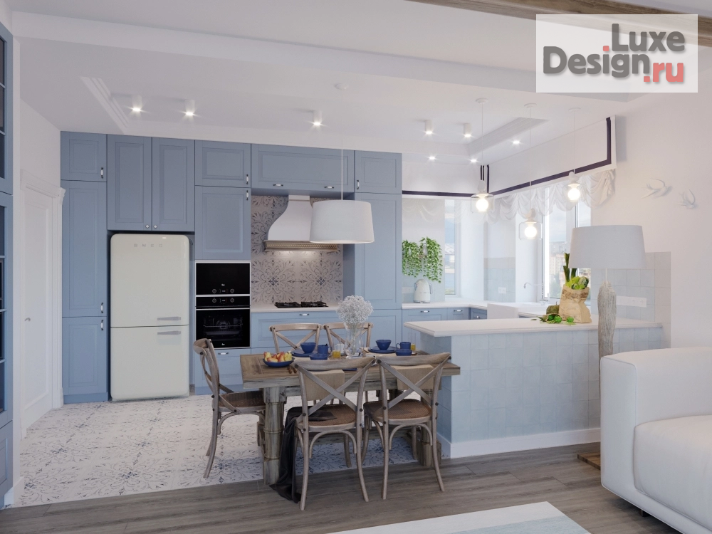 Дизайн интерьера гостиной "Мини-проект "Птицы и море"" (фото 2)