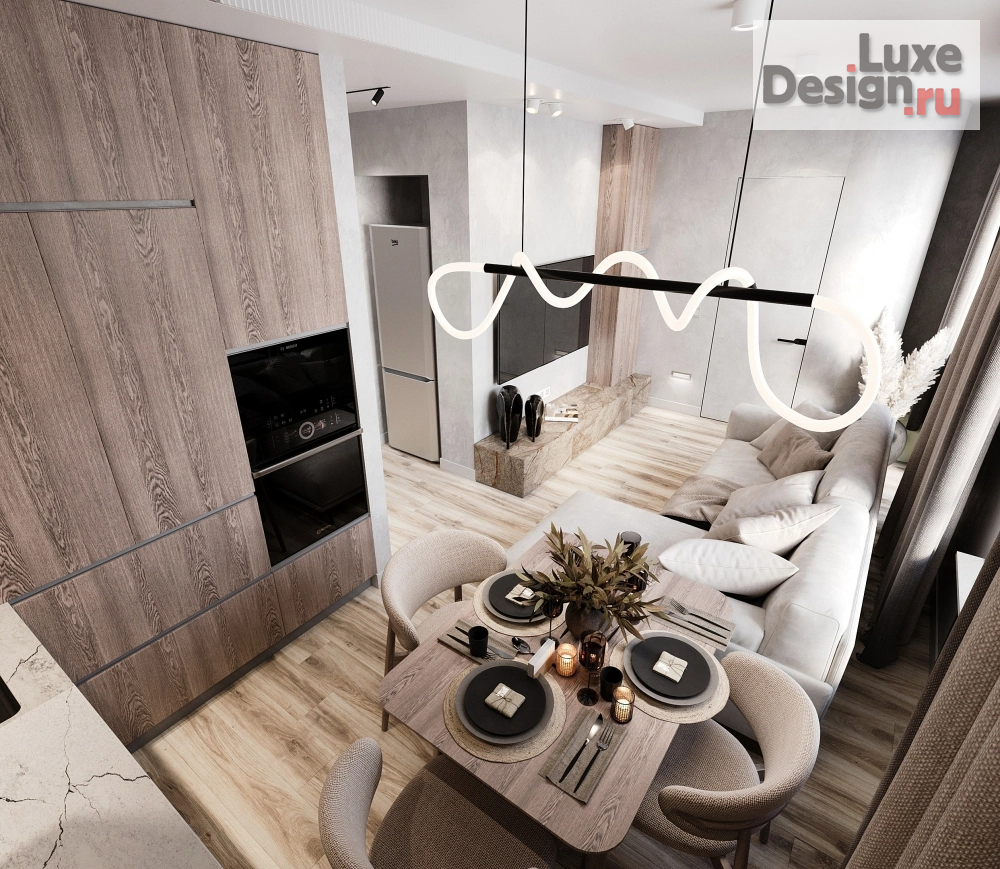 Дизайн интерьера двухкомнатной квартиры "Квартира " В коконе" " (фото 4)