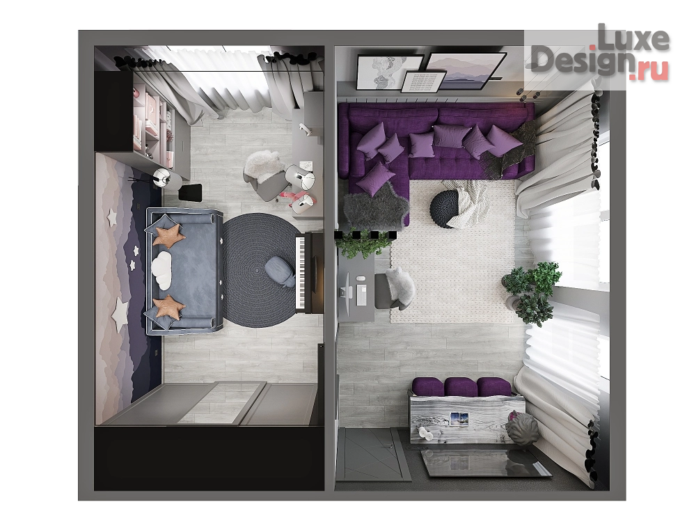 Дизайн интерьера трехкомнатной квартиры "Квартира "Всегда говори всегда" " (фото 11)