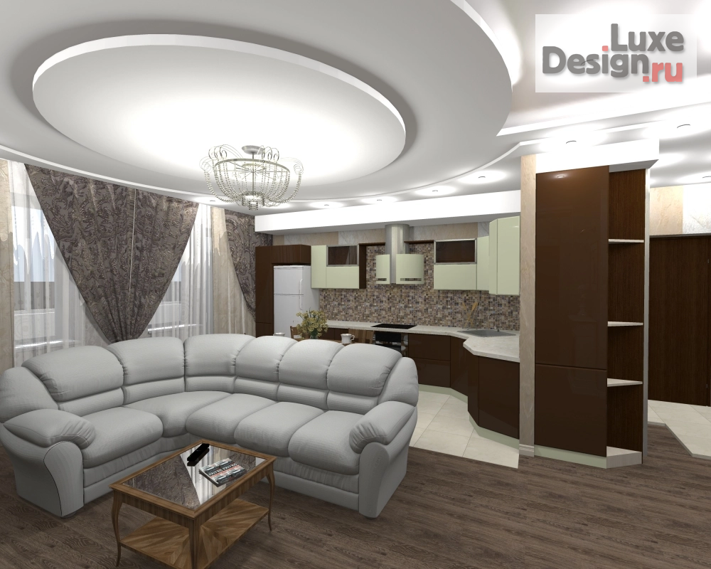 Дизайн интерьера трехкомнатной квартиры "Архитекторов 28" (фото 6)