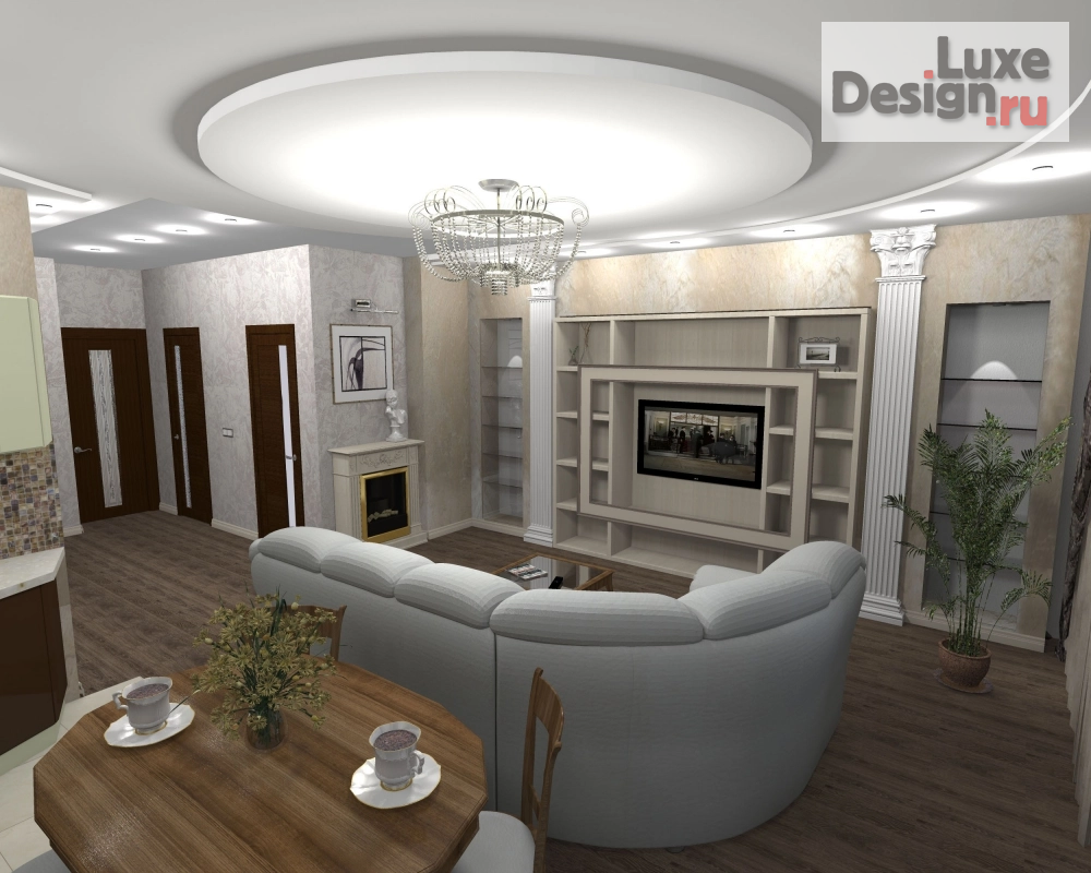 Дизайн интерьера трехкомнатной квартиры "Архитекторов 28" (фото 7)